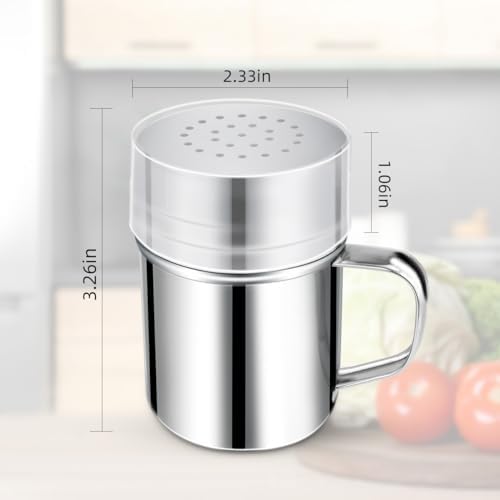 Yuntop 6 Oz Stainless Steel Spice Shaker with Handle and Lid