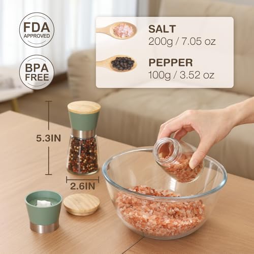Premium Adjustable Salt Pepper Mill Set for Home Use