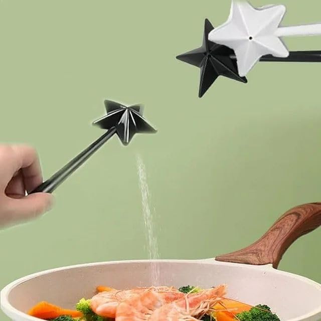 Two-Piece Black White Salt Pepper Wand Shakers