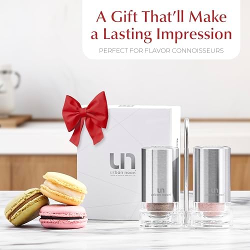 Urban Noon Salt Pepper Shakers Set with Holder
