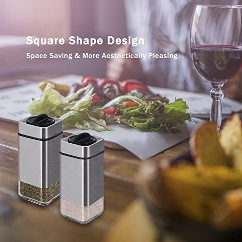 Stylish Salt Pepper Shakers by Aelga with Adjustable Holes for Perfect Measures