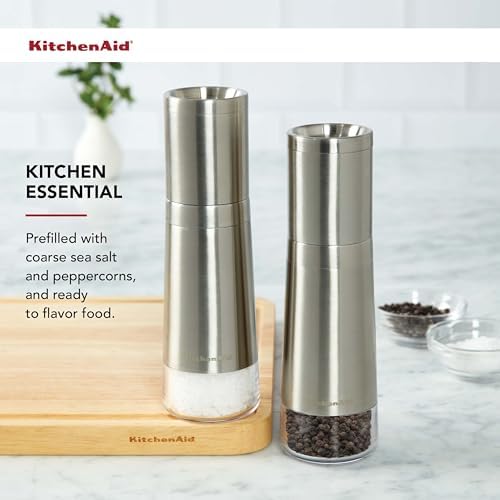 Perfect for Every Bite KitchenAid Stainless Steel Filled Salt Grinder 8 Inch
