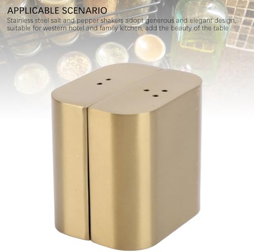 Sturdy Stainless Steel Salt Pepper Shakers Set with lids for Home Kitchen