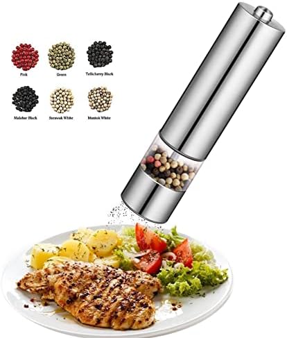 Stainless Steel Electric Salt Pepper Shaker Set