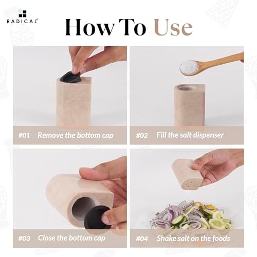 Radicaln Marble Salt Pepper Set With Tray