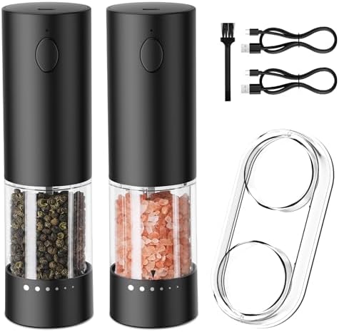 Bright LED Electric Salt and Pepper Set