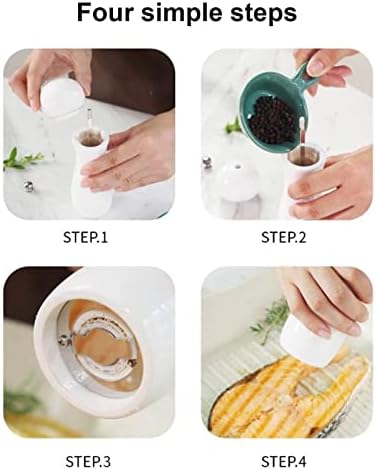 Adjustable Ceramic Salt Pepper Mill Set Double-Ended Refillable