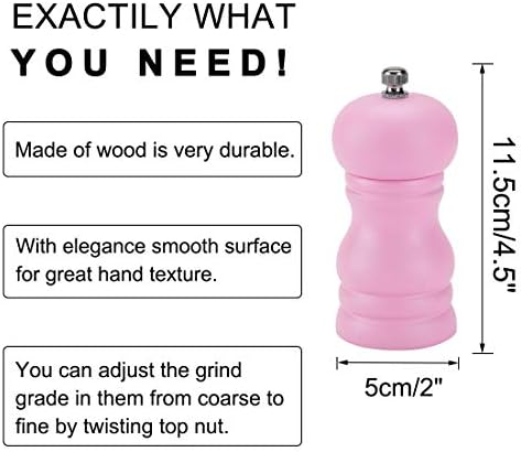 UXCell Adjustable Wooden Salt Pepper grinder with 45-inch Design