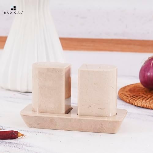 Radicaln Marble Salt Pepper Set With Tray