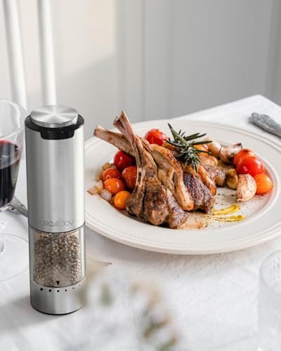 CIRCLE JOY electric pepper grinder stainless steel reusable LED light multi-spice 95ml