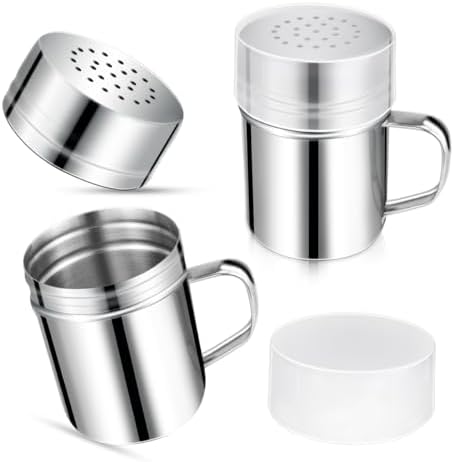 Yuntop 6 Oz Stainless Steel Spice Shaker with Handle and Lid
