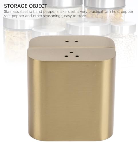 Sturdy Stainless Steel Salt Pepper Shakers Set with lids for Home Kitchen