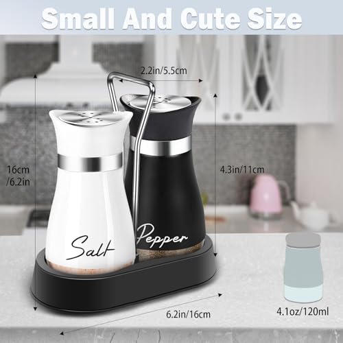 EOREA Black White Salt Pepper Shakers Set