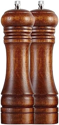 Stylish Set of Wooden Salt and Pepper Grinders - Premium Oak with Adjustable Mechanism