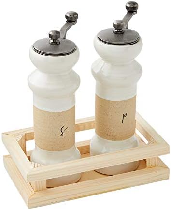 Mud Pie Stoneware Salt Pepper Set