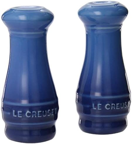 Le Creuset Salt Pepper Shaker Kit 110ml Blue Premium Ceramic Design Easy Cleaning