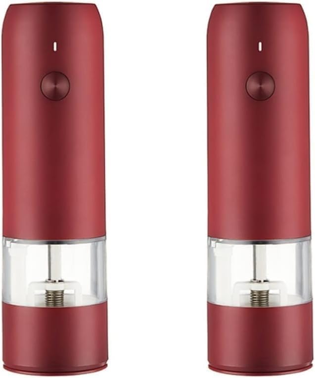 2Pcs Electric Salt Pepper Grinder Set with USB Charge and Adjustable Coarseness
