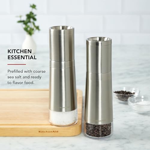 Perfect for Every Bite KitchenAid Stainless Steel Filled Salt Grinder 8 Inch