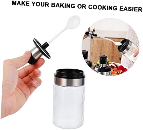 UTHCLO 1pc Stainless Steel and Glass Seasoning Shaker with Spoon