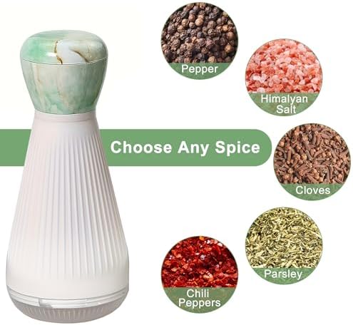 Adjustable Salt Pepper Mill Set Refillable with Wooden Tray