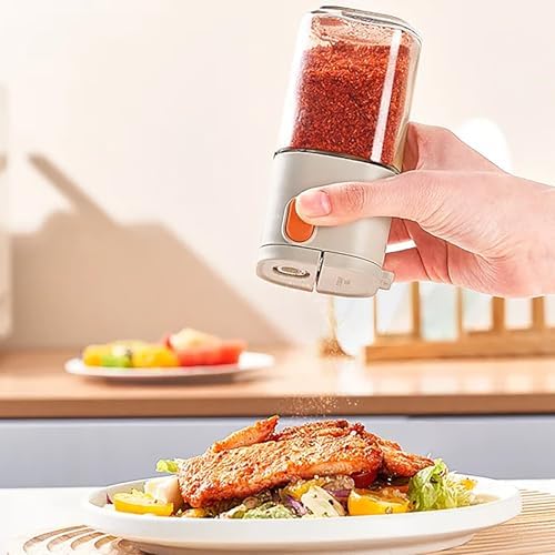 BINGONE Glass Salt Pepper Shaker Set with Quantitative Control
