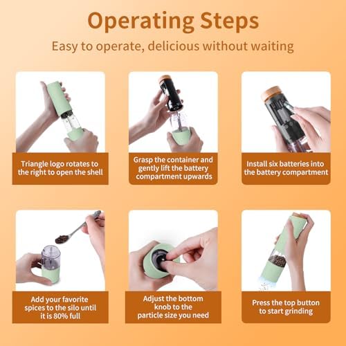 Compact Elegant Salt Pepper Grinder Set 2