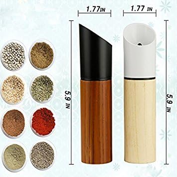 Trendy Wooden Manual Salt and Pepper Grinder Set with Detachable Ceramic Mechanism