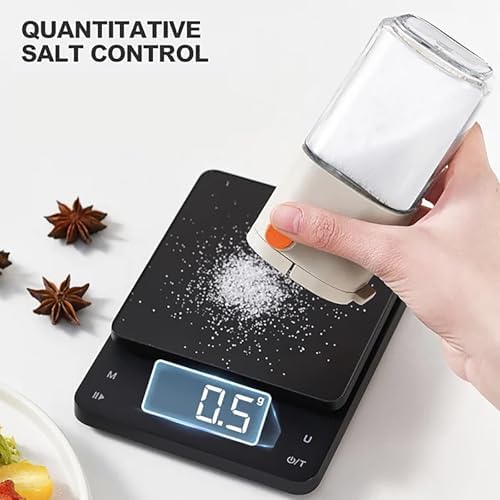 BINGONE Glass Salt Pepper Shaker Set with Quantitative Control