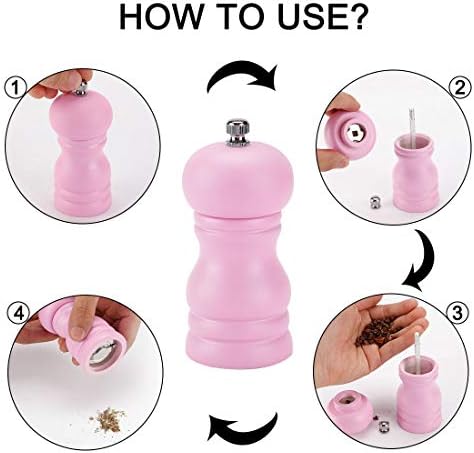 UXCell Adjustable Wooden Salt Pepper grinder with 45-inch Design