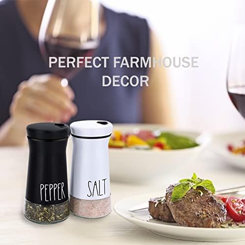 Aelga Adjustable Salt and Pepper Shakers 3 Settings for Farmhouse Grit