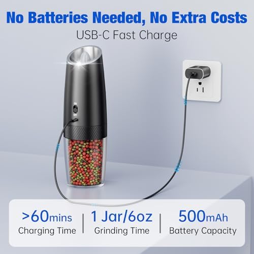 Gravity Electric Salt and Pepper Grinder Set - True 2-Pack