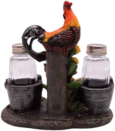 Farm Rooster Salt Pepper Shaker Set Cozy Kitchen Decor