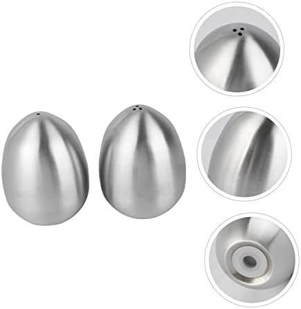 2-Piece Shape Salt Pepper Shakers Set Stainless Steel for Kitchen Uses