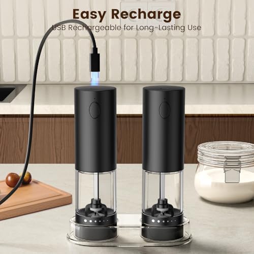 Bright LED Electric Salt and Pepper Set