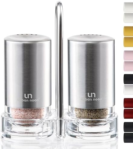 Urban Noon Salt Pepper Shakers Set with Holder