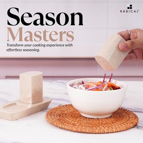 Radicaln Marble Salt Pepper Set With Tray