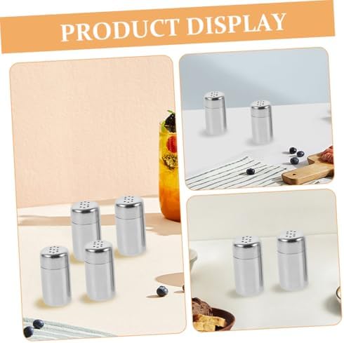 Cabilock 4-Piece Mini Stainless Steel Salt and Pepper Shakers Set