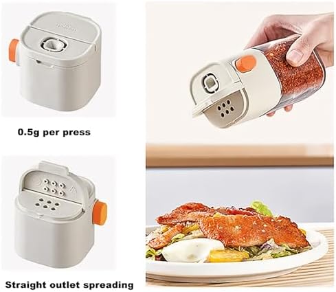 BINGONE Glass Salt Pepper Shaker Set with Quantitative Control