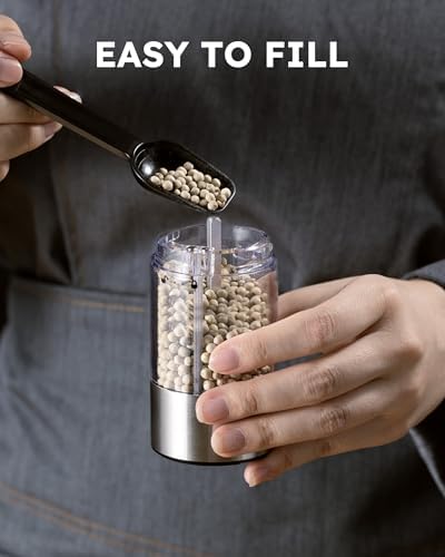 Washable Electric Salt Pepper Grinder Set with LED Stainless Steel Automatic grind