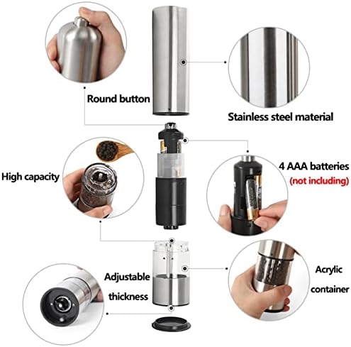 Stainless Steel Electric Salt Pepper Shaker Set