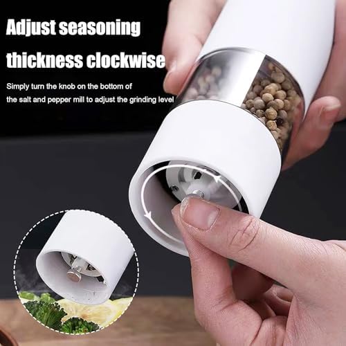 Double Function Salt Pepper Grinder Set - Effortlessly Grind Your Favorite Spices
