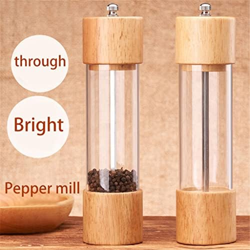 Reliable Manual Salt Pepper Mill with Adjustable Grading Wooden Shell
