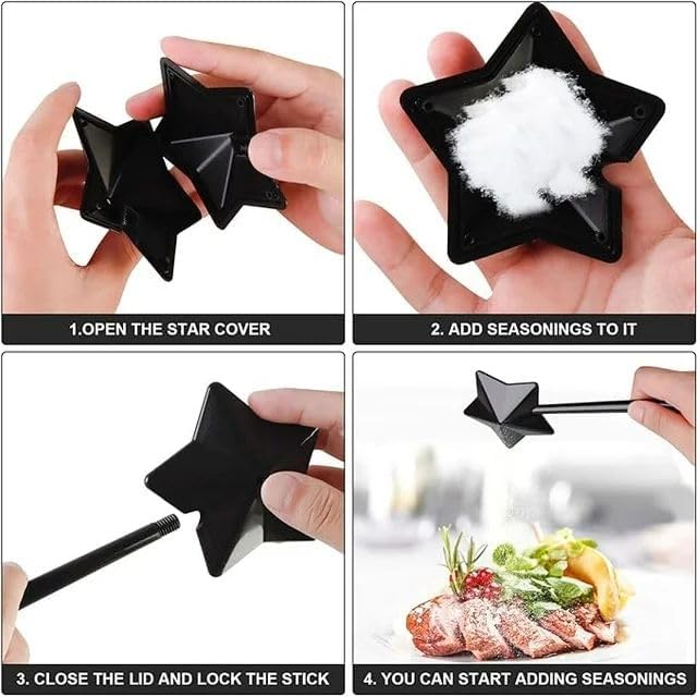 Two-Piece Black White Salt Pepper Wand Shakers
