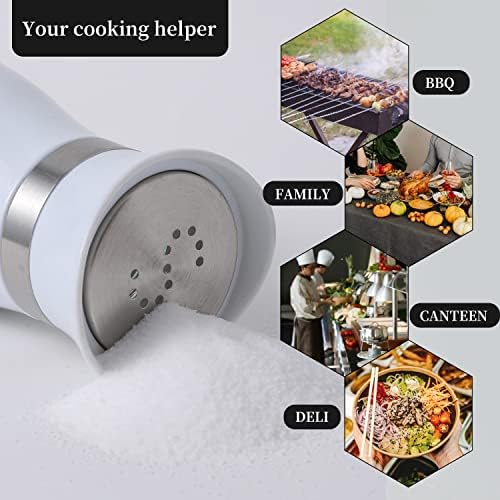 2 Pack Salt Pepper Shakers Set with Stainless Steel Lid 1