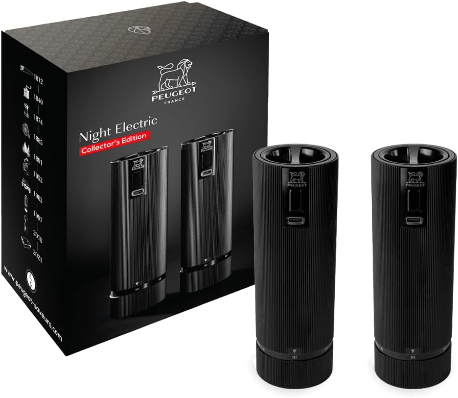 Genuine Peugeot Electric Salt Pepper Mill Set for Home Use