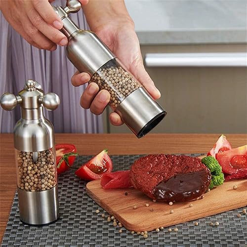2PC Salt Pepper Grinder Set with Adjustable Coarseness