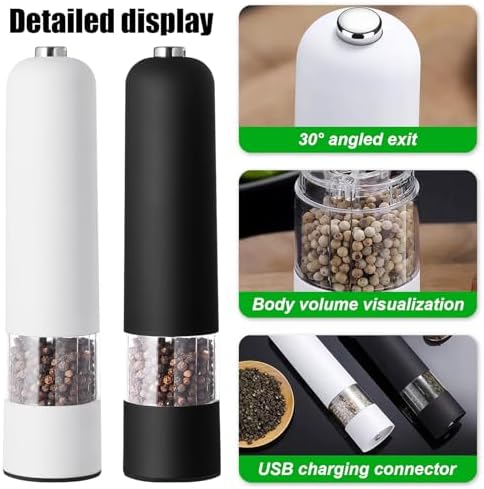 Double Function Salt Pepper Grinder Set - Effortlessly Grind Your Favorite Spices