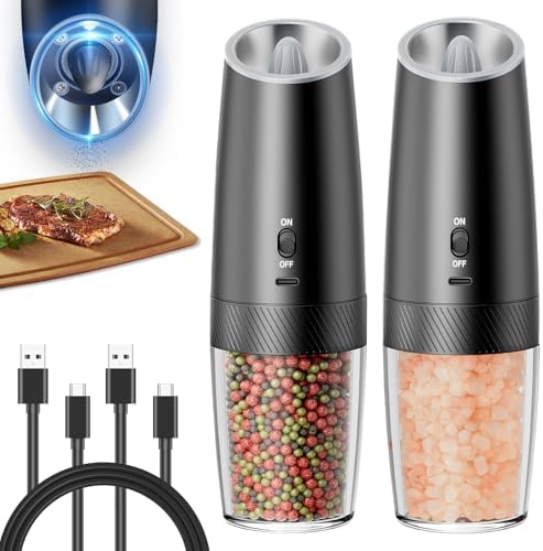Gravity Electric Salt and Pepper Grinder Set - True 2-Pack