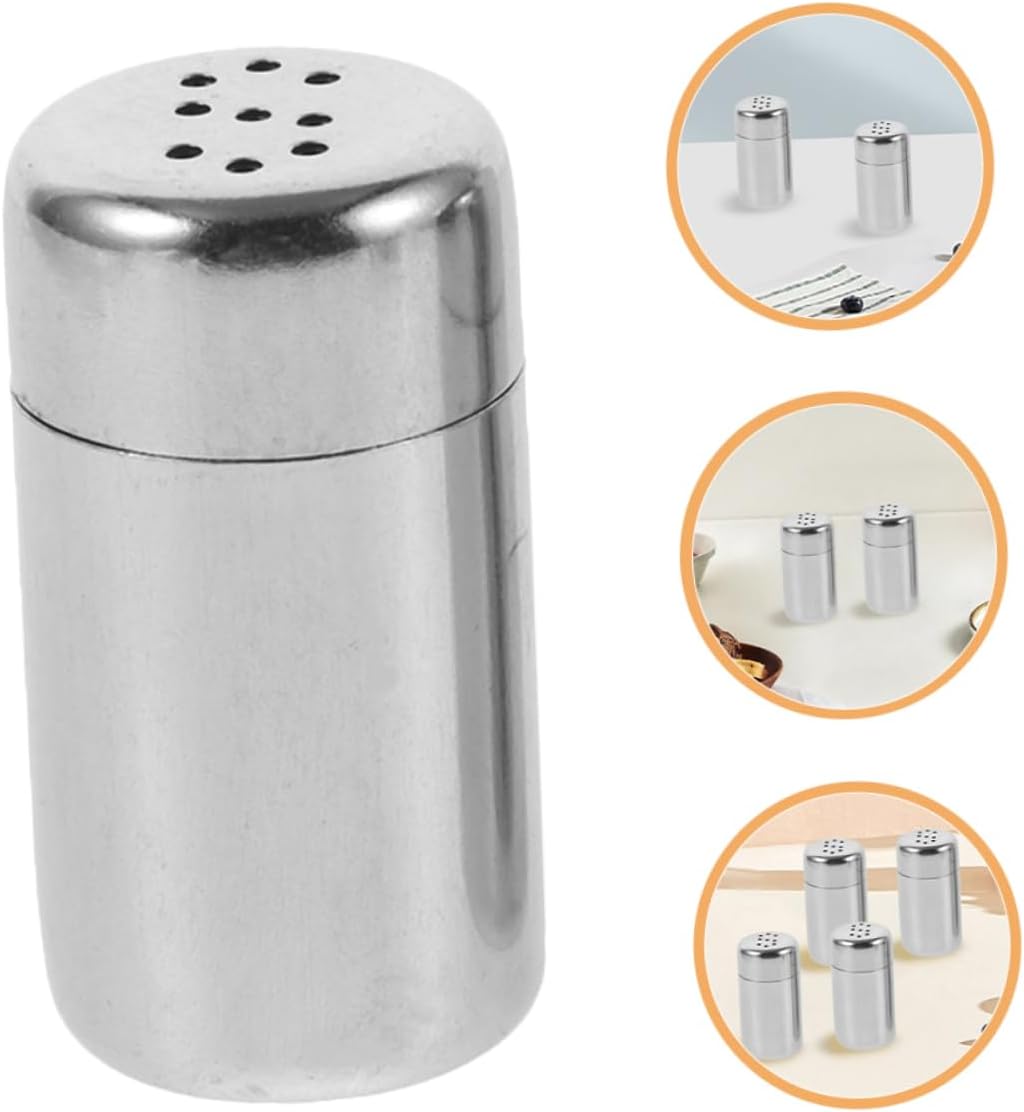 Cabilock 4-Piece Mini Stainless Steel Salt and Pepper Shakers Set
