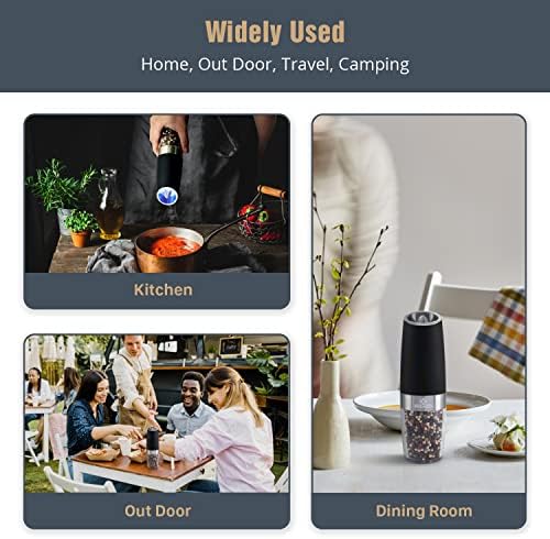 Compact Lightweight Salt Pepper Mill Set